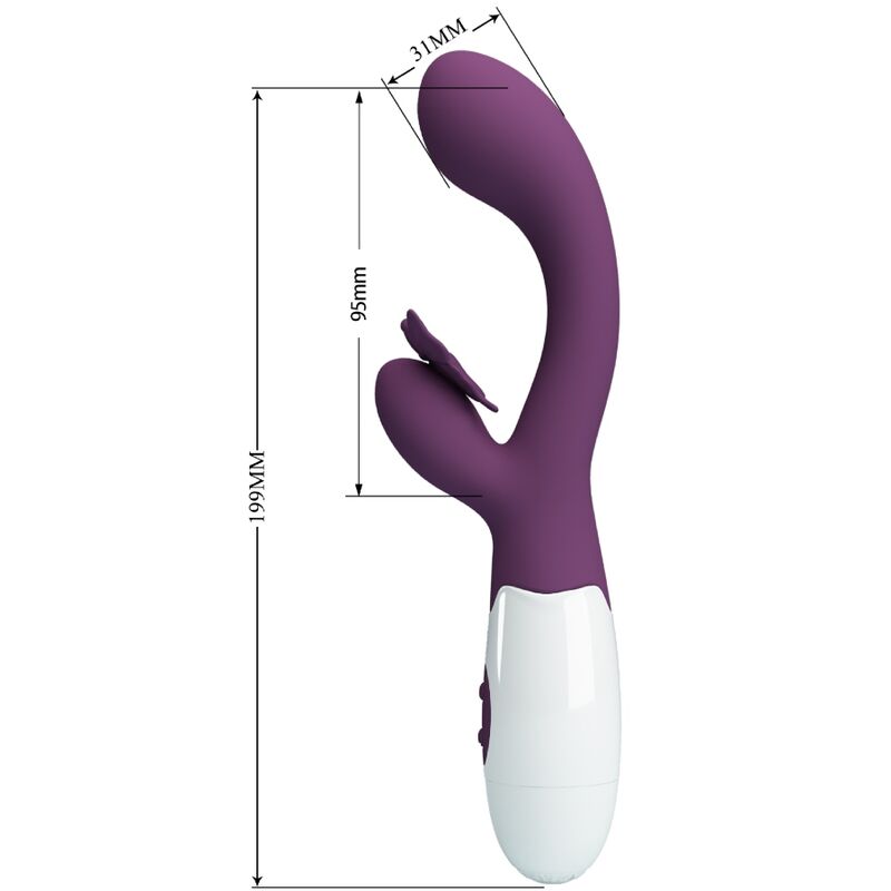 PRETTY LOVE - BUTTERFLY KISS RABBIT VIBRATOR &amp; G-SPOT STIMULATOR PURPLE