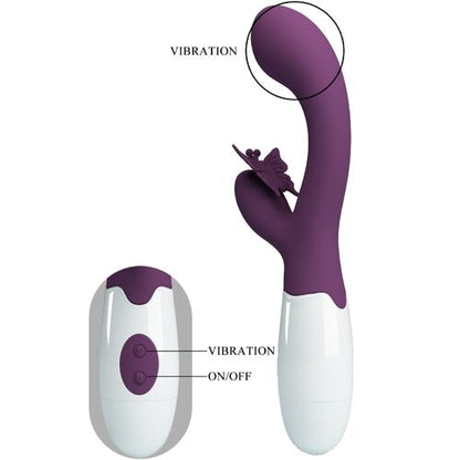 PRETTY LOVE - BUTTERFLY KISS RABBIT VIBRATOR &amp; G-SPOT STIMULATOR PURPLE