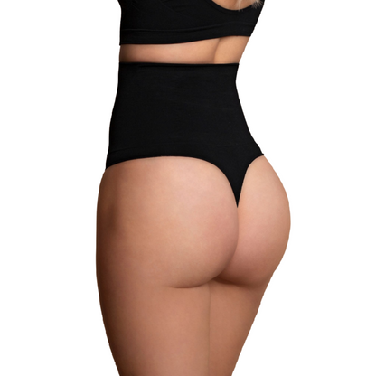 BYE-BRA - SEAMLESS THONG STYLE GIRDLE BLACK SIZE L