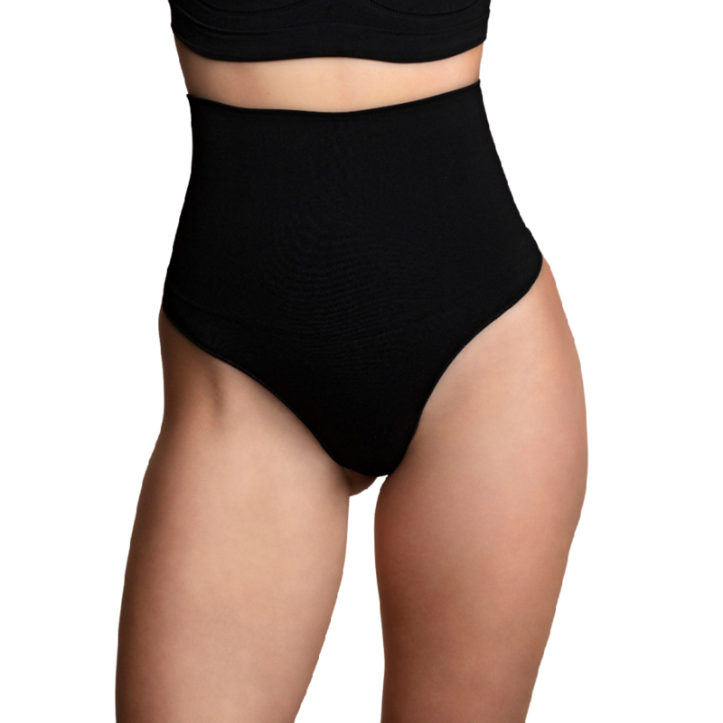 BYE-BRA - SEAMLESS THONG STYLE GIRDLE BLACK SIZE L