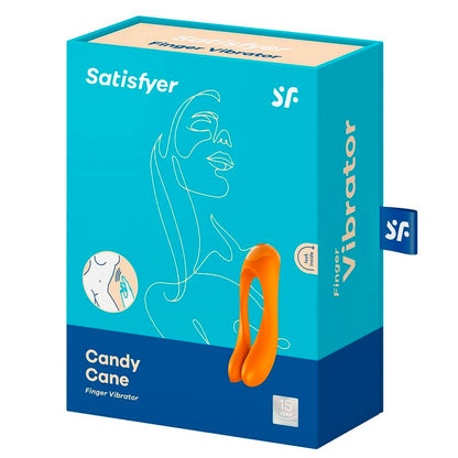 SATISFYER - CANDY CANE ORANGE FINGER VIBRATOR