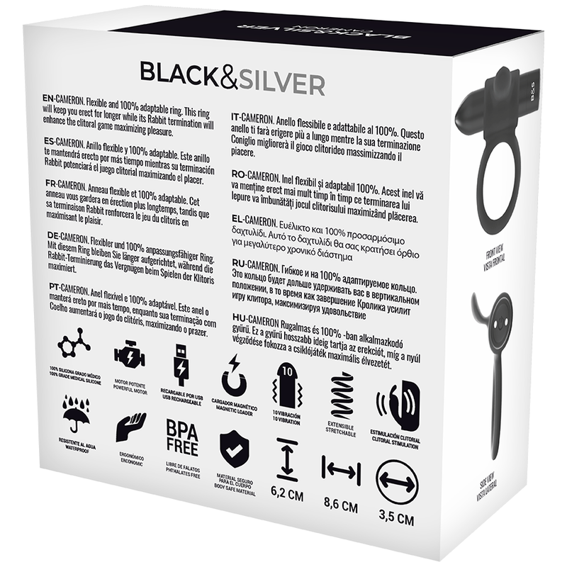 BLACK&amp;SILVER - CAMERON REMOTE CONTROL COCKRING WATCHME