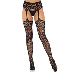 LEG AVENUE - STOCKINGS WITH GARTER BELT ONE SIZE