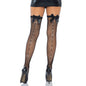 LEG AVENUE - FISHNET STOCKINGS WITH DECORATED BACK SEAM ONE SIZE