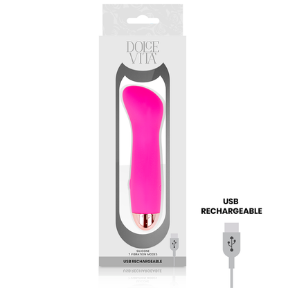 DOLCE VITA - ONE PINK RECHARGEABLE VIBRATOR 7 SPEEDS