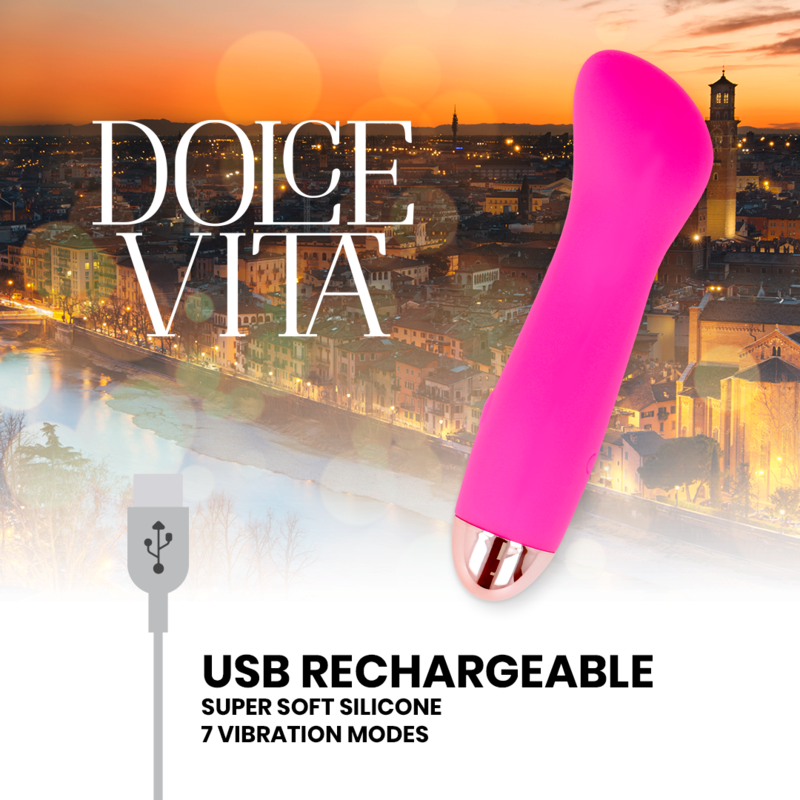 DOLCE VITA - ONE PINK RECHARGEABLE VIBRATOR 7 SPEEDS