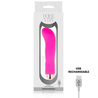 DOLCE VITA - TWO PINK 7 SPEEDS RECHARGEABLE VIBRATOR