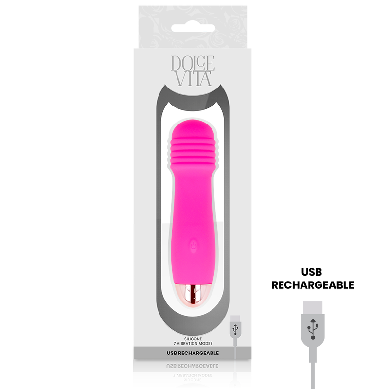 DOLCE VITA - THREE PINK 7 SPEEDS RECHARGEABLE VIBRATOR