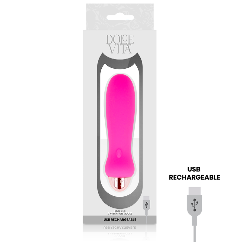 DOLCE VITA - FIVE PINK 7 SPEEDS RECHARGEABLE VIBRATOR