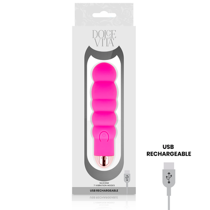 DOLCE VITA - SIX PINK 7 SPEEDS RECHARGEABLE VIBRATOR