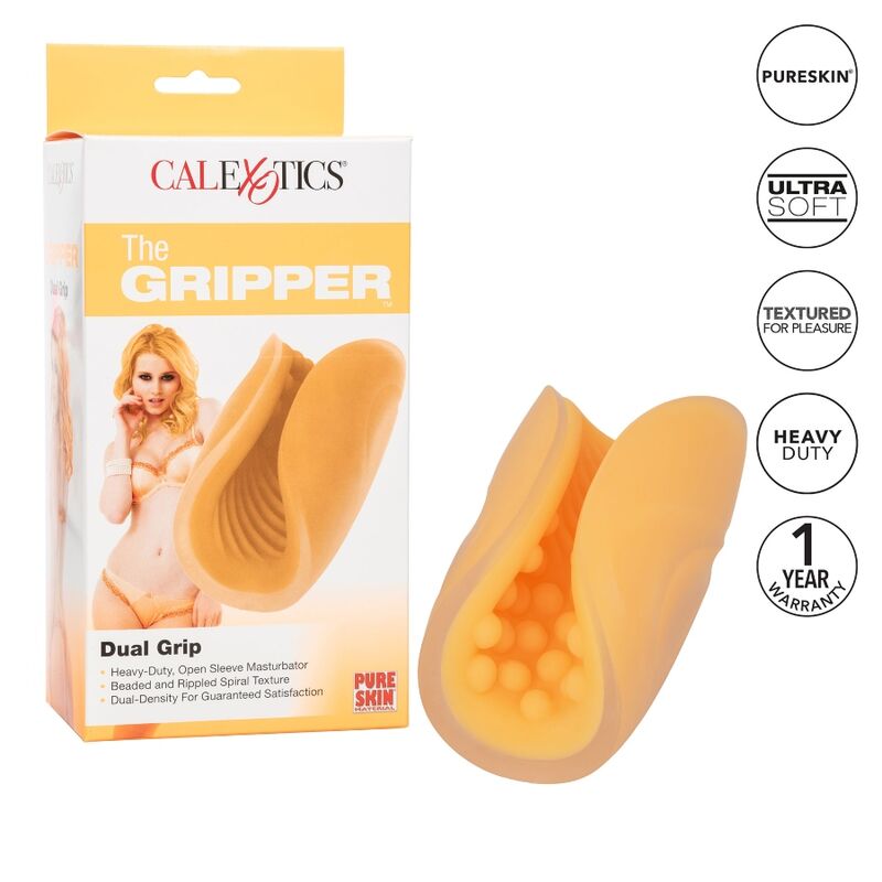 CALEXOTICS - BEADED GRIP ORANGE TEXTURED MASTURBATOR