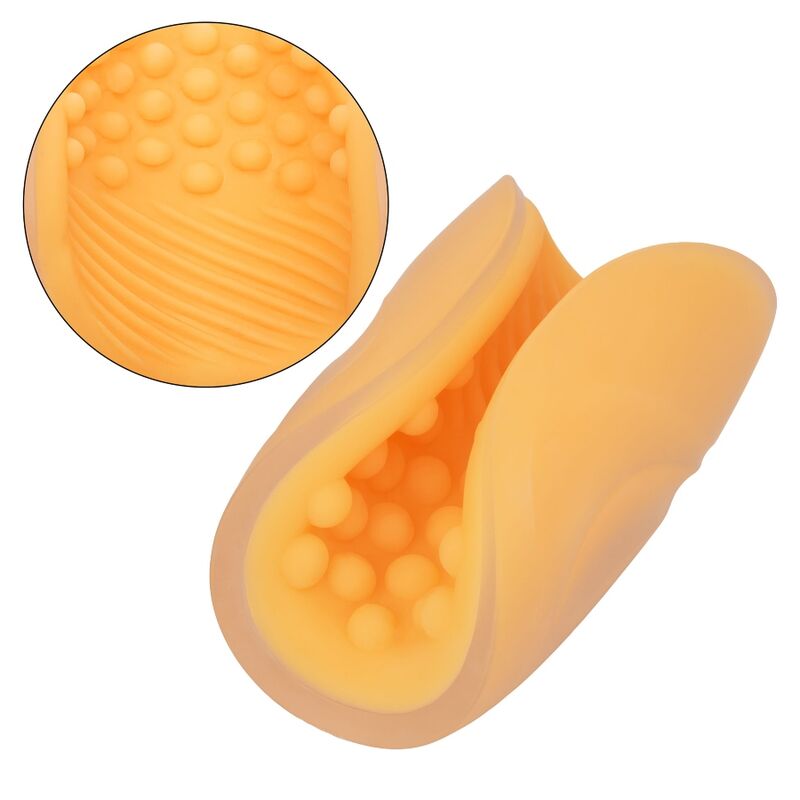 CALEXOTICS - BEADED GRIP ORANGE TEXTURED MASTURBATOR