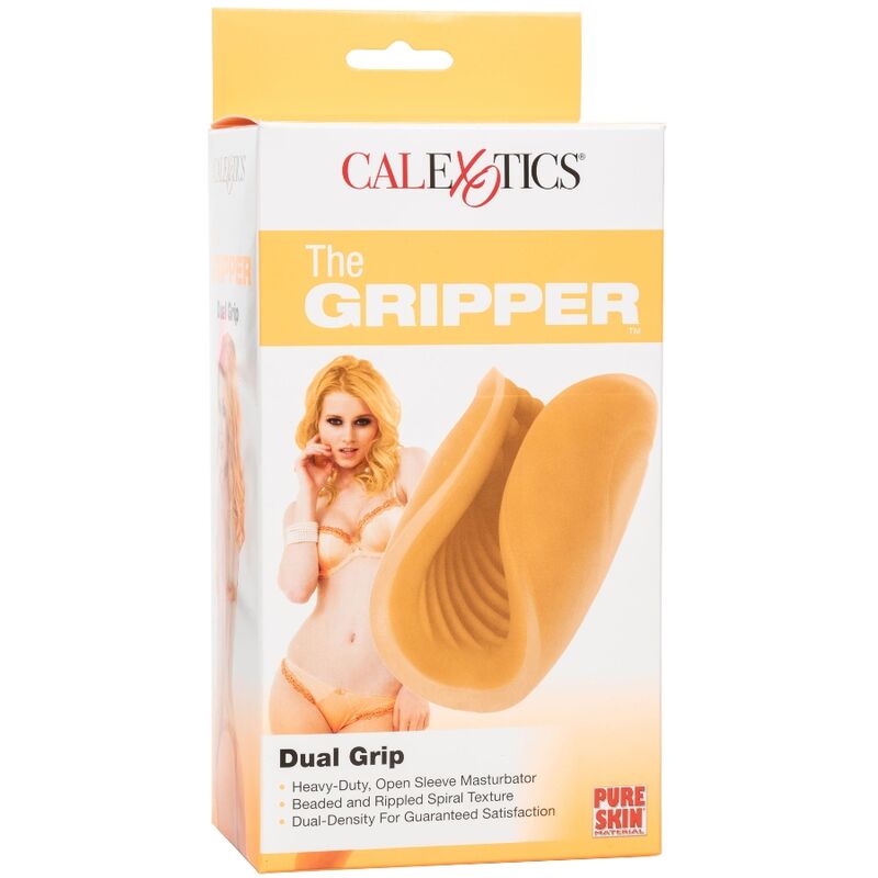 CALEXOTICS - BEADED GRIP ORANGE TEXTURED MASTURBATOR