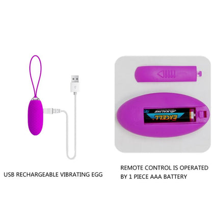 PRETTY LOVE - JOANNA VIBRATING EGG REMOTE CONTROL 12 MODES