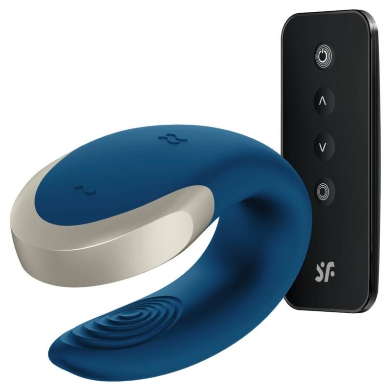 SATISFYER - DOUBLE LOVE APP VIBRATOR FOR COUPLES LUXURY BLUE