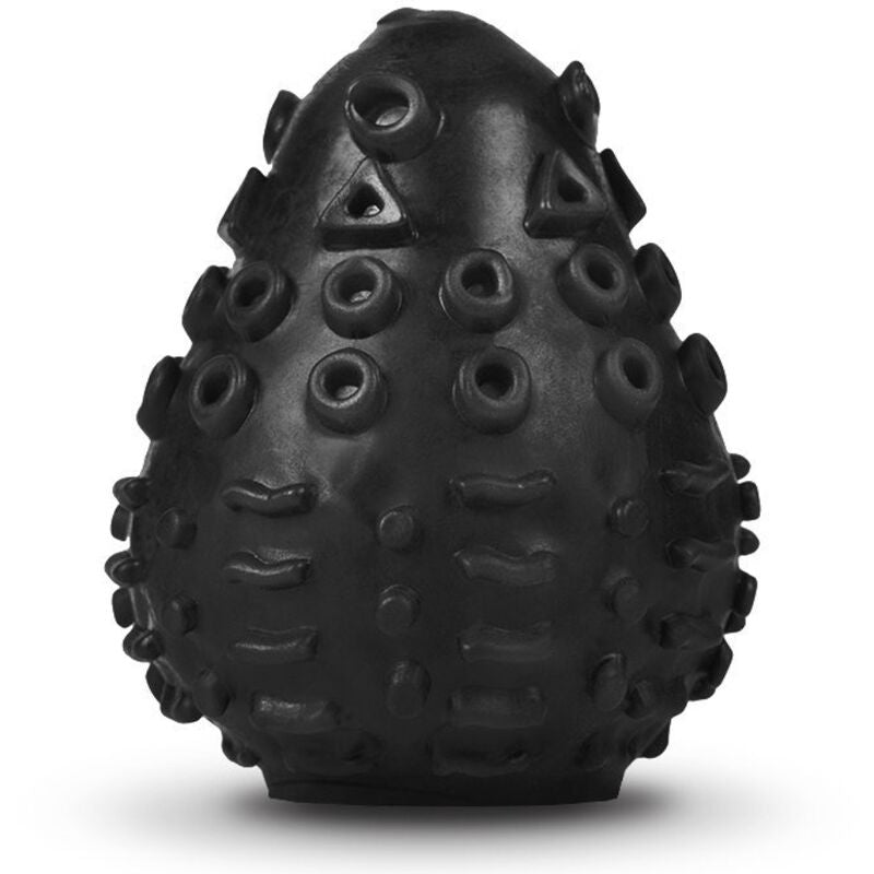 G-VIBE - BLACK REUSABLE TEXTURED MASTURBATOR EGG