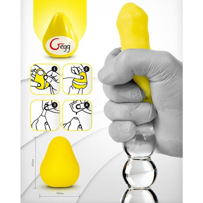 G-VIBE - YELLOW REUSABLE TEXTURED MASTURBATOR EGG