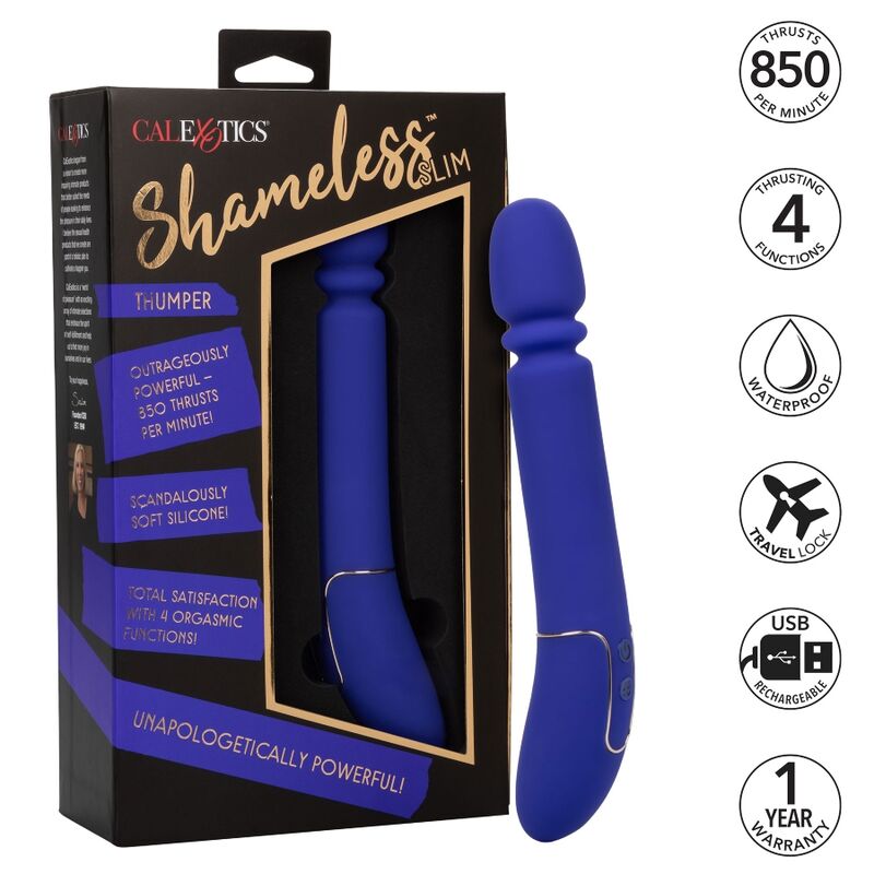 CALEXOTICS - SHAMELESS SLIM THUMPER MASSAGER BLUE