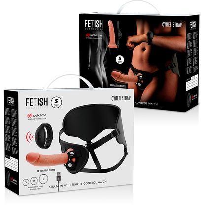 FETISH SUBMISSIVE CYBER STRAP - HARNESS WITH REMOTE CONTROL DILDO WATCHME S TECHNOLOGY