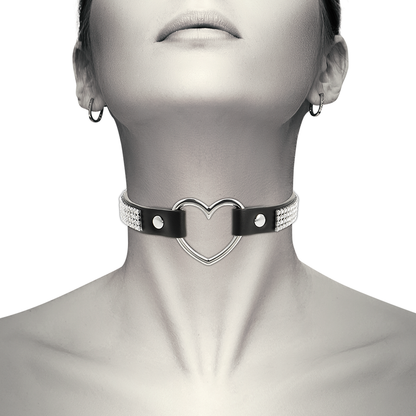 COQUETTE CHIC DESIRE - HEART VEGAN LEATHER CHOKER