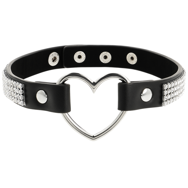 COQUETTE CHIC DESIRE - HEART VEGAN LEATHER CHOKER