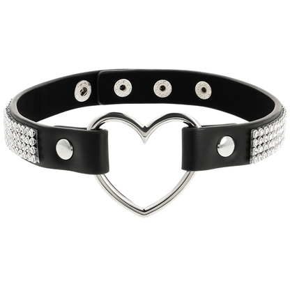 COQUETTE CHIC DESIRE - HEART VEGAN LEATHER CHOKER