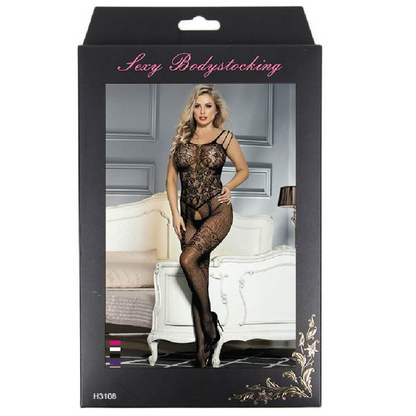 QUEEN LINGERIE - BODYSTOCKING CON ABERTURA FLORES S/L