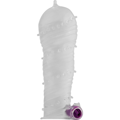 OHMAMA - TEXTURED PENIS SLEEVE WITH WIDE TIP VIBRATING BULLET