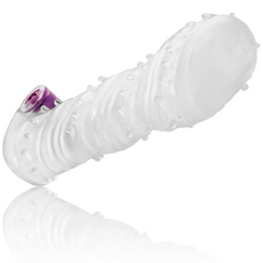 OHMAMA - TEXTURED PENIS SLEEVE WITH WIDE TIP VIBRATING BULLET