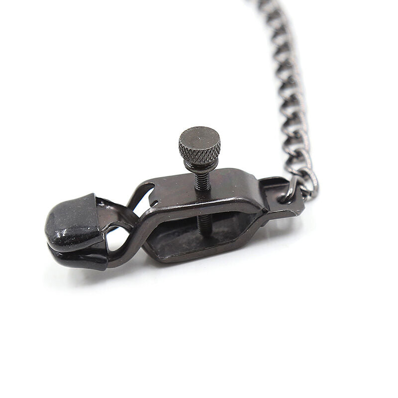 OHMAMA FETISH - METAL CLAMPS WITH BLACK CHAIN