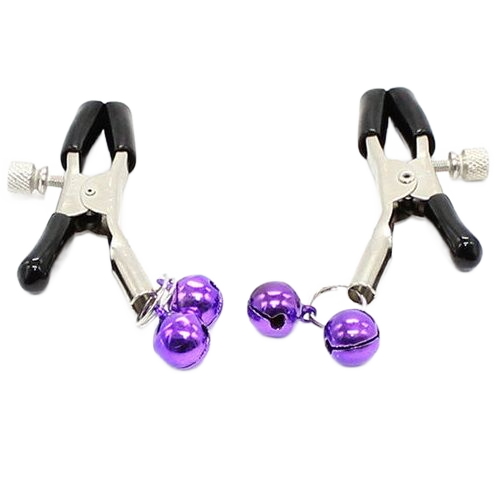 OHMAMA FETISH - NIPPLE CLAMPS WITH LILAC BELL