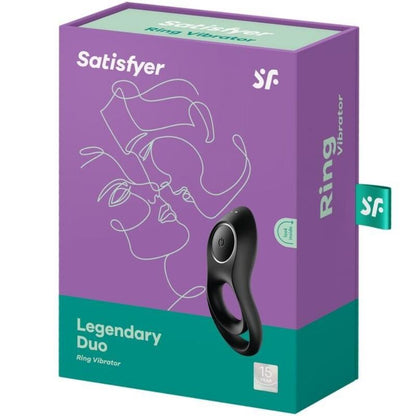 SATISFYER - LEGENDARY DUO VIBRATING RING BLACK