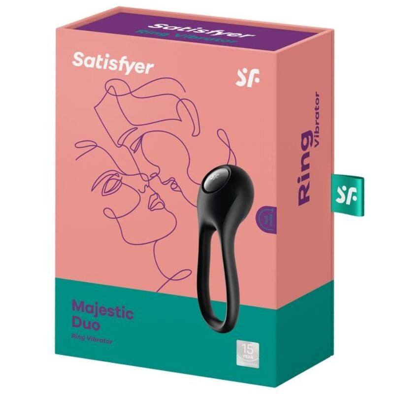 SATISFYER - MAJESTIC DUO VIBRATING RING BLACK