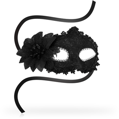 OHMAMA - VENETIAN STYLE ANTI-FACE MASKS SIDE FLOWER - BLACK