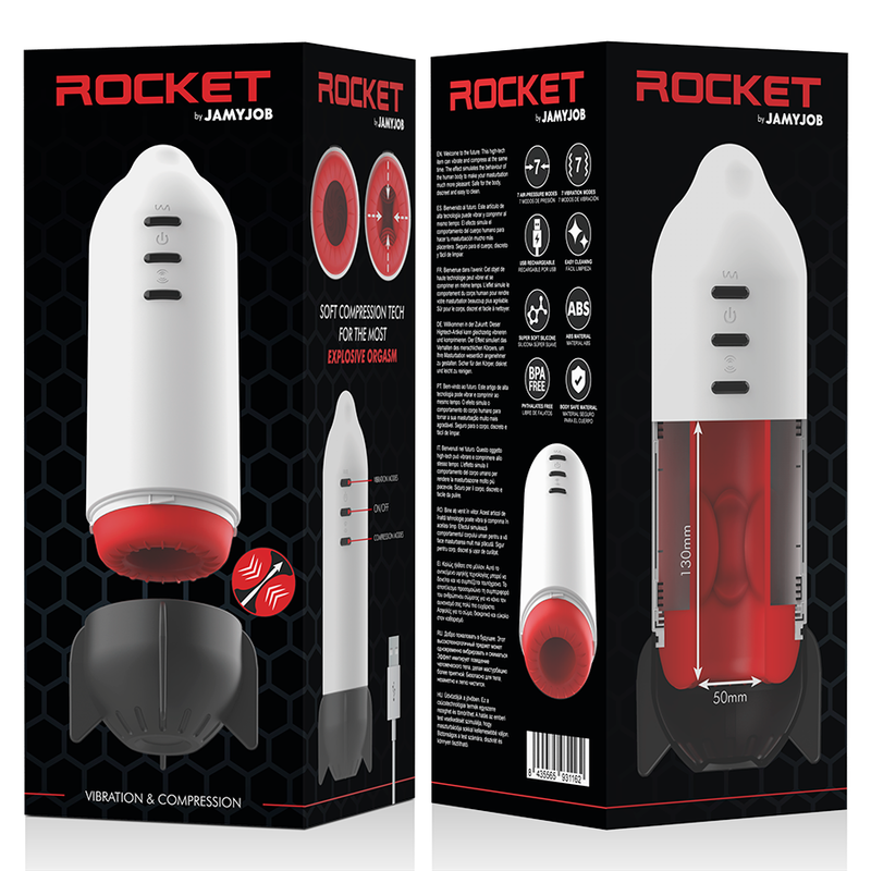 JAMYJOB - ROCKET MASTURBADOR TECNOLOGÍA SOFT COMPRESSION Y VIBRACION