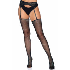 LEG AVENUE - SHINY STOCKINGS WITH GARTER BELT ONE SIZE