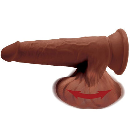 KING COCK - PLUS 3D DILDO SWINGING BALLS 24.5 CM MARRON