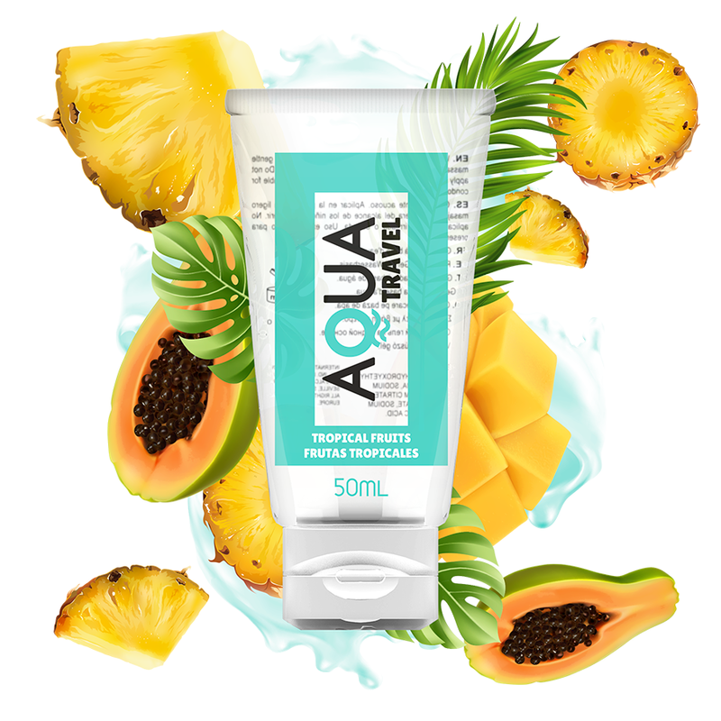 AQUA TRAVEL - TROPICAL FRUIT FLAVOR WATER BASED LUBRICANT - 50 ML