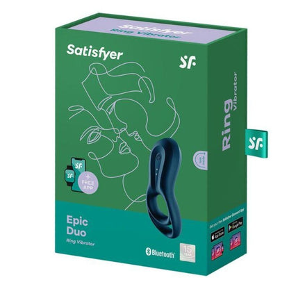 SATISFYER - EPIC DUO VIBRATING RING APP BLUE