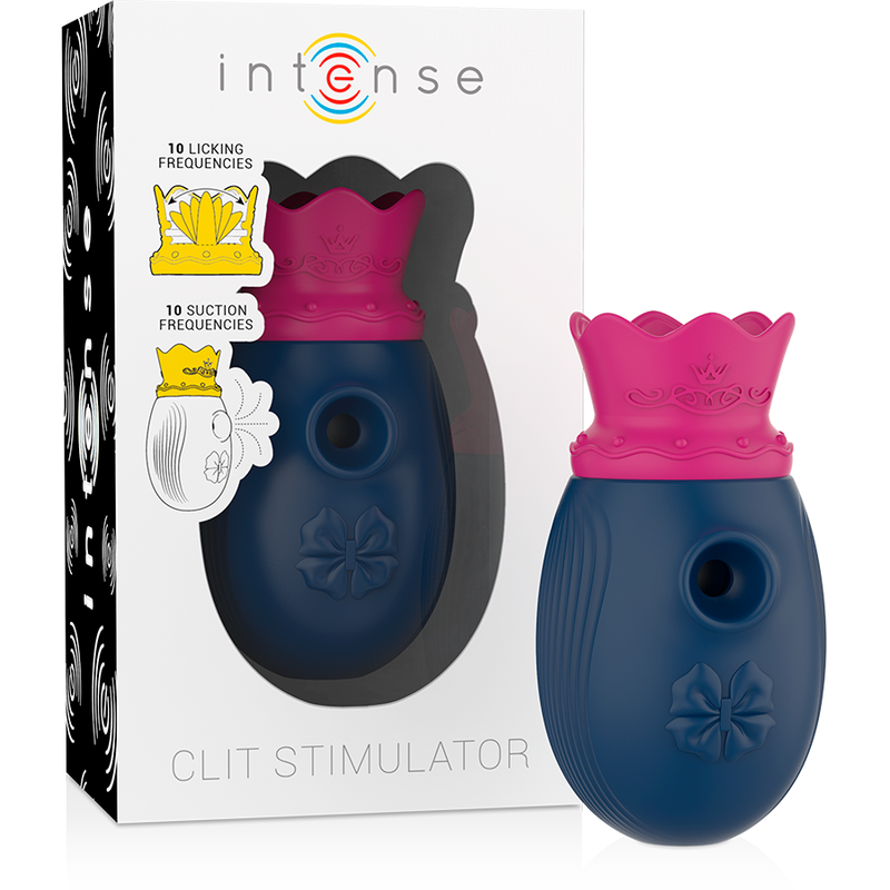 INTENSE - CLITORIS STIMULATOR 10 SUCTION AND LICKING MODES - BLUE