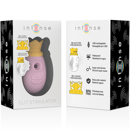 INTENSE - CLITORIS STIMULATOR 10 SUCTION AND LICKING MODES - PINK