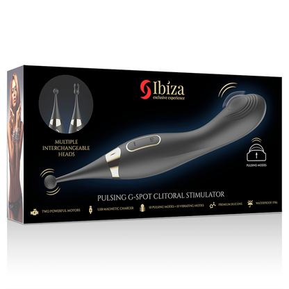 IBIZA - INTERCHANGEABLE CLITORIS STIMULATOR AND PULSATION G-SPOT VIBRATOR