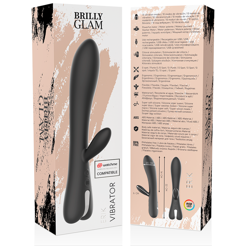 BRILLY GLAM - ERIK VIBRATOR COMPATIBLE WITH WATCHME WIRELESS TECHNOLOGY