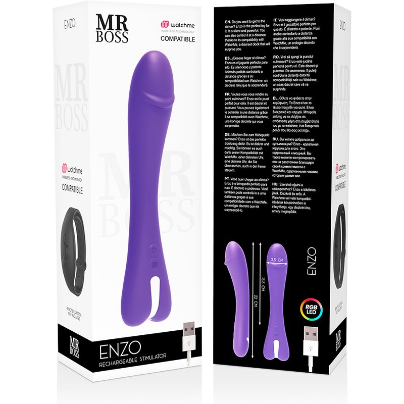 MR BOSS - ENZO VIBRADOR COMPATIBLE CON WATCHME WIRELESS TECHNOLOGY