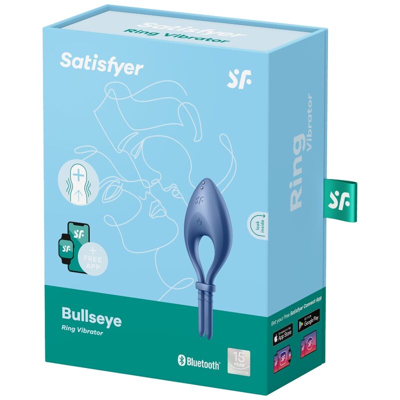 SATISFYER - BULLSEYE VIBRATING RING APP BLUE