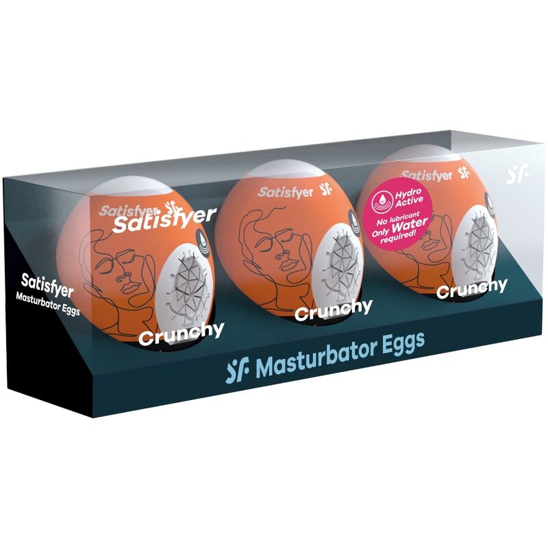 SATISFYER - 3 NAUGHTY, SAVAGE &amp; CRUNCHY MASTURBATOR EGGS