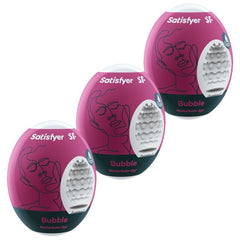 SATISFYER - 3 HUEVOS MASTURBADORES BUBBLE