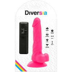 DIVERSIA - DILDO FLEXIBLE CON VIBRACIÓN ROSA 18 CM -O- 4 CM