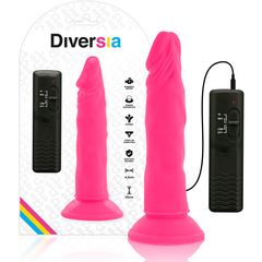 DIVERSIA - FLEXIBLE VIBRATING DILDO PINK 23 CM -OR- 4.3 CM