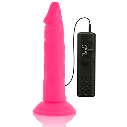 DIVERSIA - FLEXIBLE VIBRATING DILDO PINK 23 CM -OR- 4.3 CM